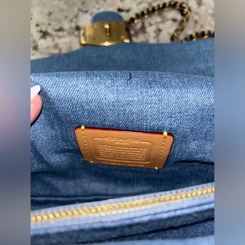 Coach Blue Quilted Crossbody Bag - Picture 9 of 12